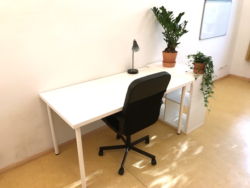 Spacious desk + storage space, shared with only one other person