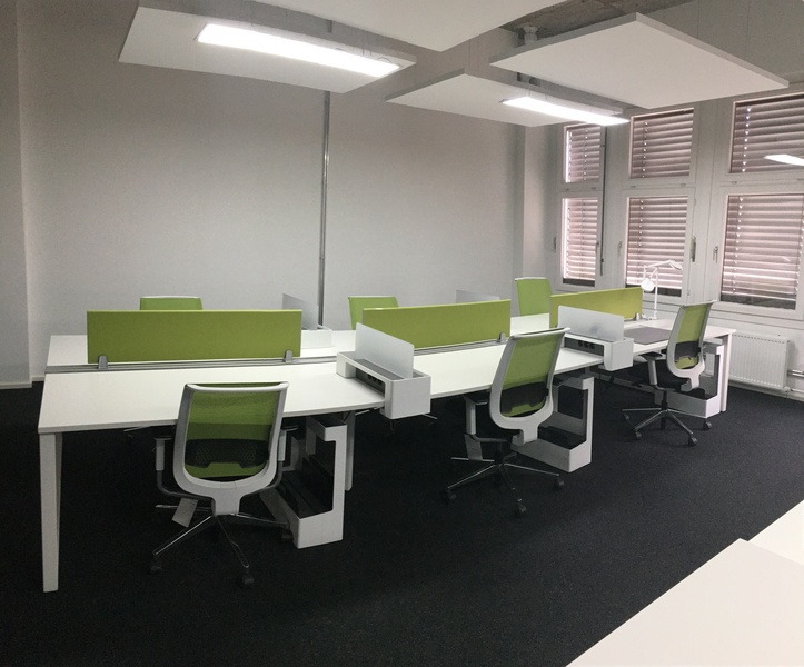 Spacious desks in sunny shared office at EUREF startup campus