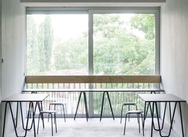 Desks at Lobe Block | Shared Berlin-based Brutalist Architecture Studio with Terrace and Garden