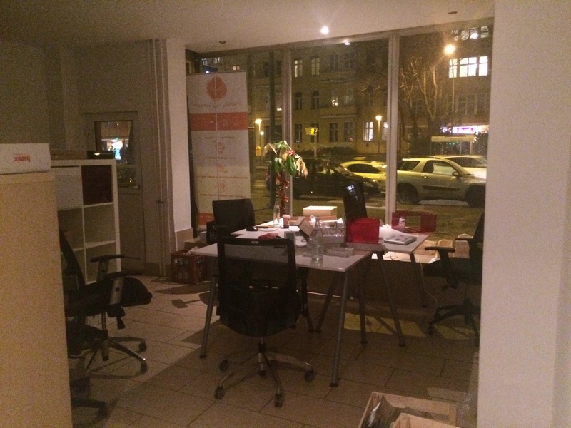 Table in a sunny Office in Prenzlauer Berg