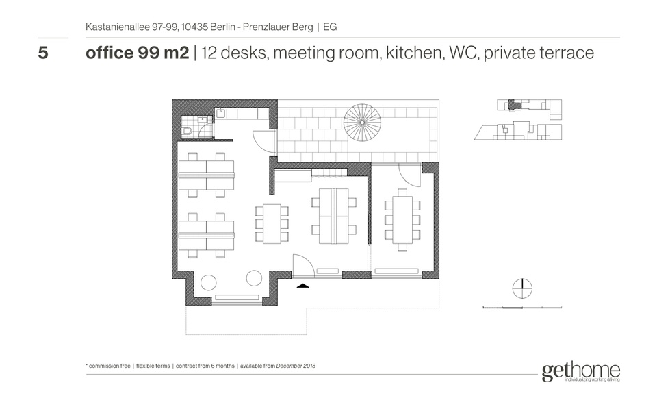 Flexible & furnished space in prime location: 12-16 workplaces with price per desk below 300 EUR