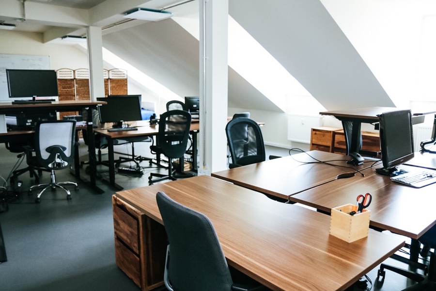 Beautiful loft-style office with views over woods and parkland