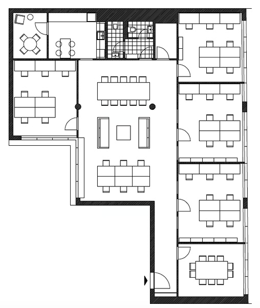 Plug&play office for 55 employees in Kastanienallee