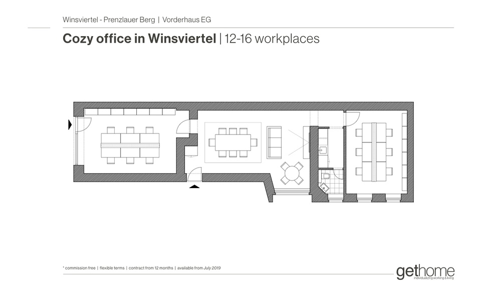 Voll ausgestattetes Büro für 12-18 Mitarbeiter in Prenzlauer Berg