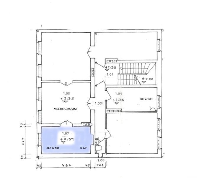 Helles und ruhiges Büro mit Küche und Meetingraum