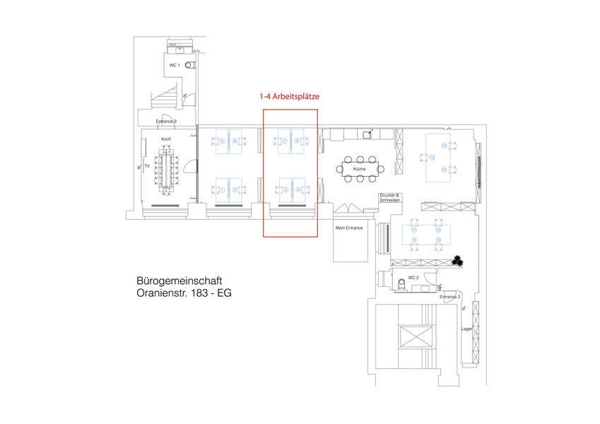 CoWorking Space Kreuzberg, 1-4 desks